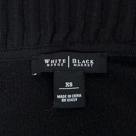 White House Black Market double ruffle knit cardigan Womens XS Snap Detail Black - Picture 2 of 12